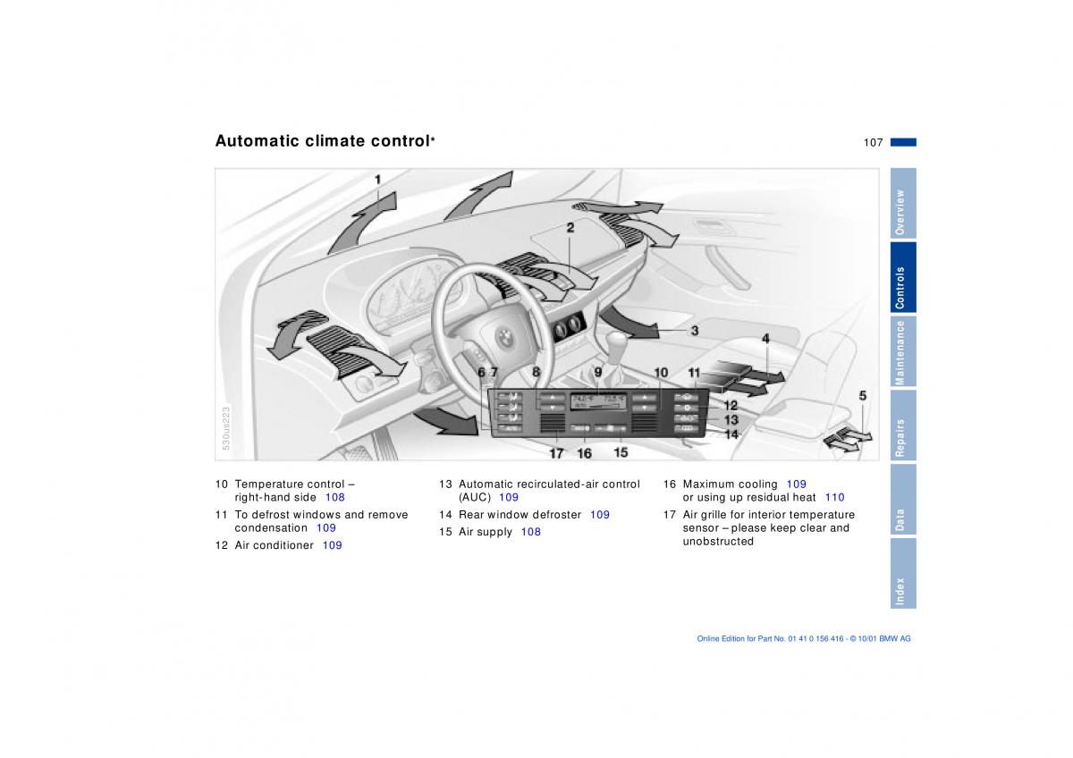 BMW X5 E53 owners manual / page 107