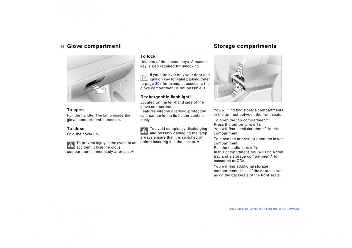 BMW X5 E53 owners manual / page 116