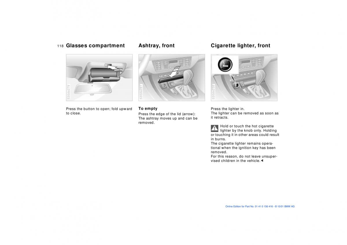 BMW X5 E53 owners manual / page 118