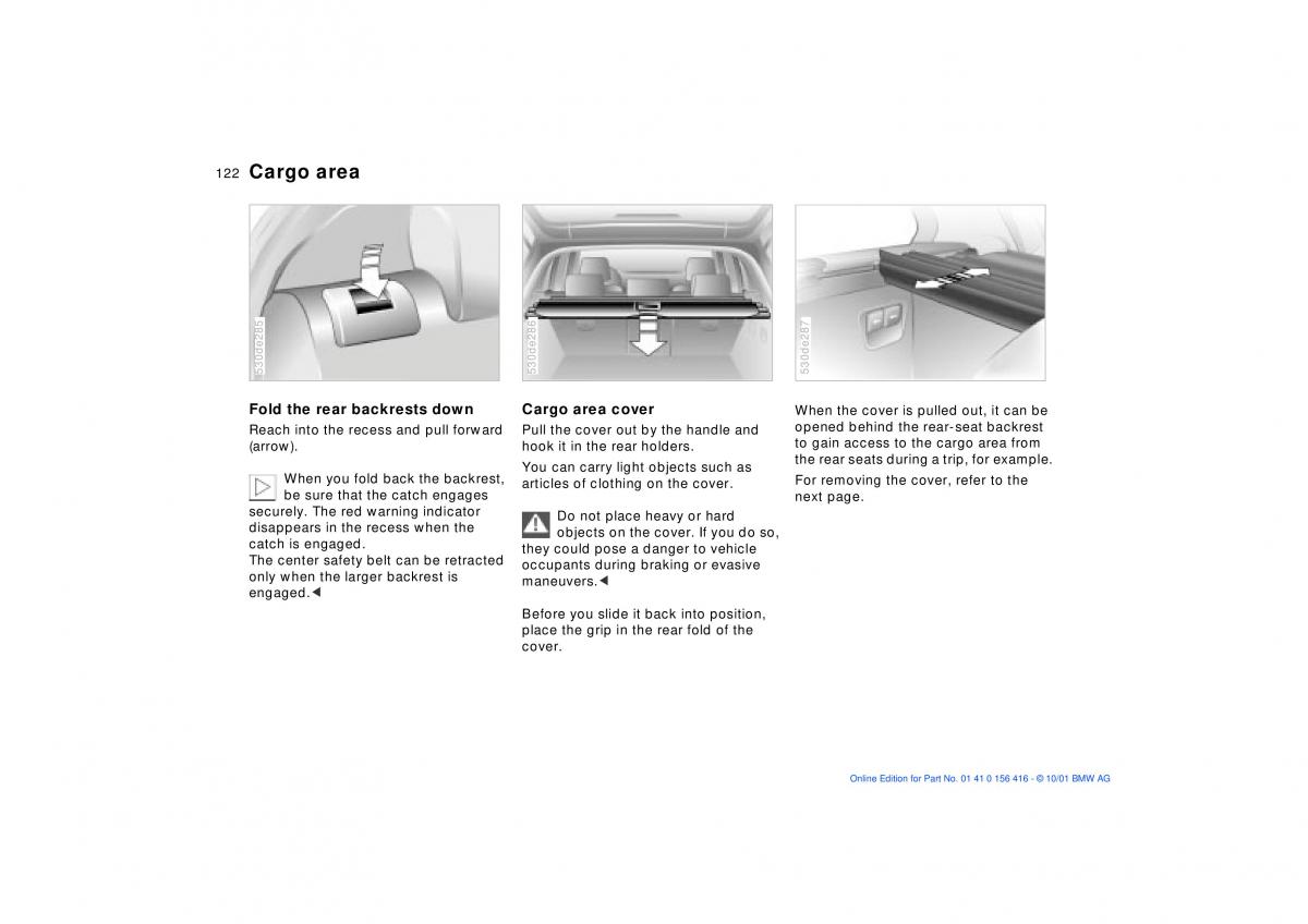 BMW X5 E53 owners manual / page 122