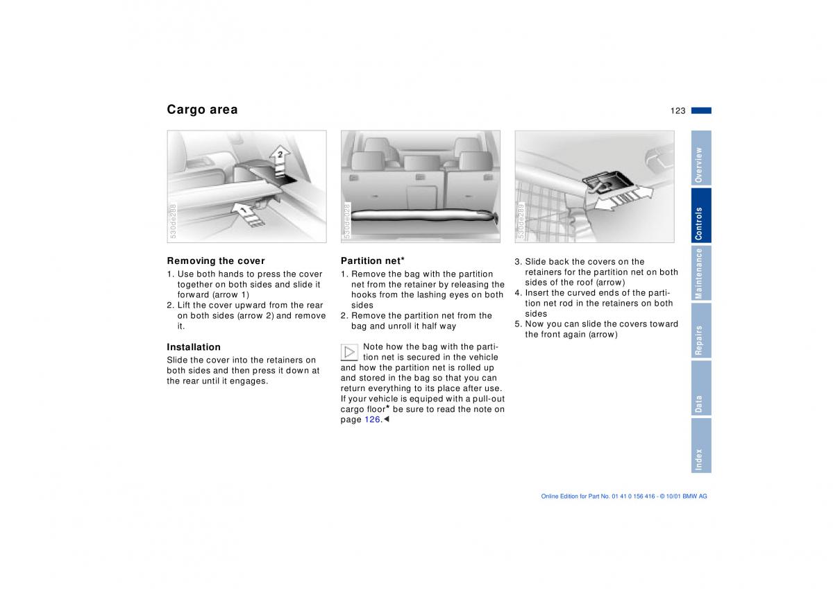 BMW X5 E53 owners manual / page 123