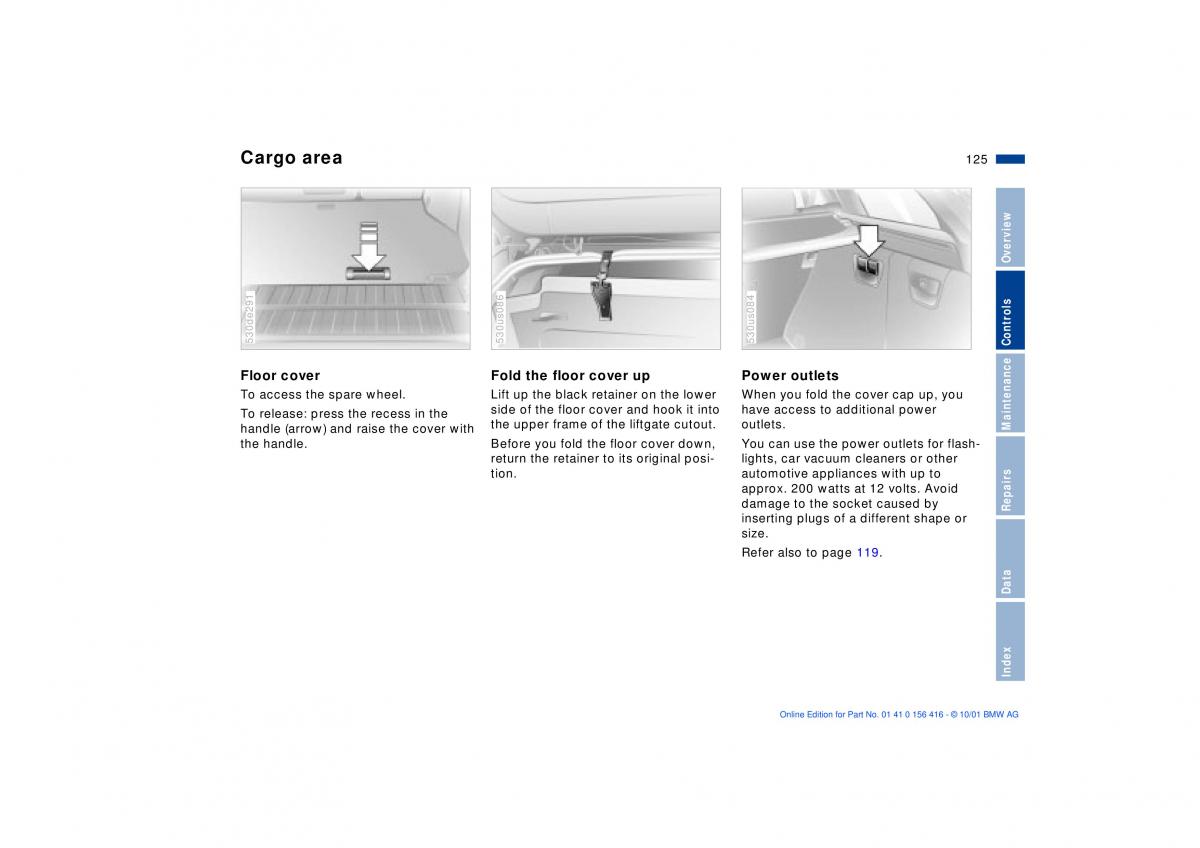 BMW X5 E53 owners manual / page 125