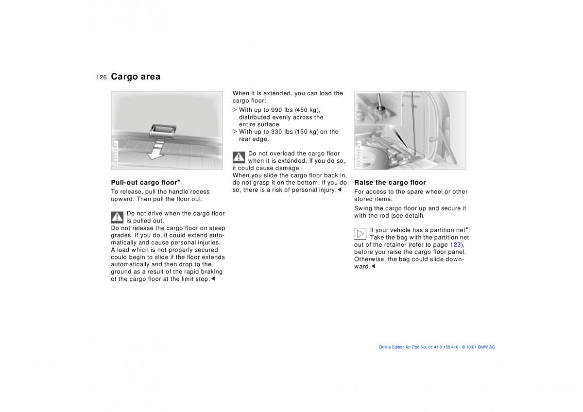 BMW X5 E53 owners manual / page 126