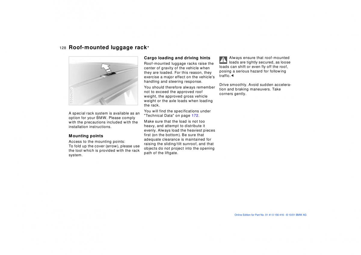 BMW X5 E53 owners manual / page 128