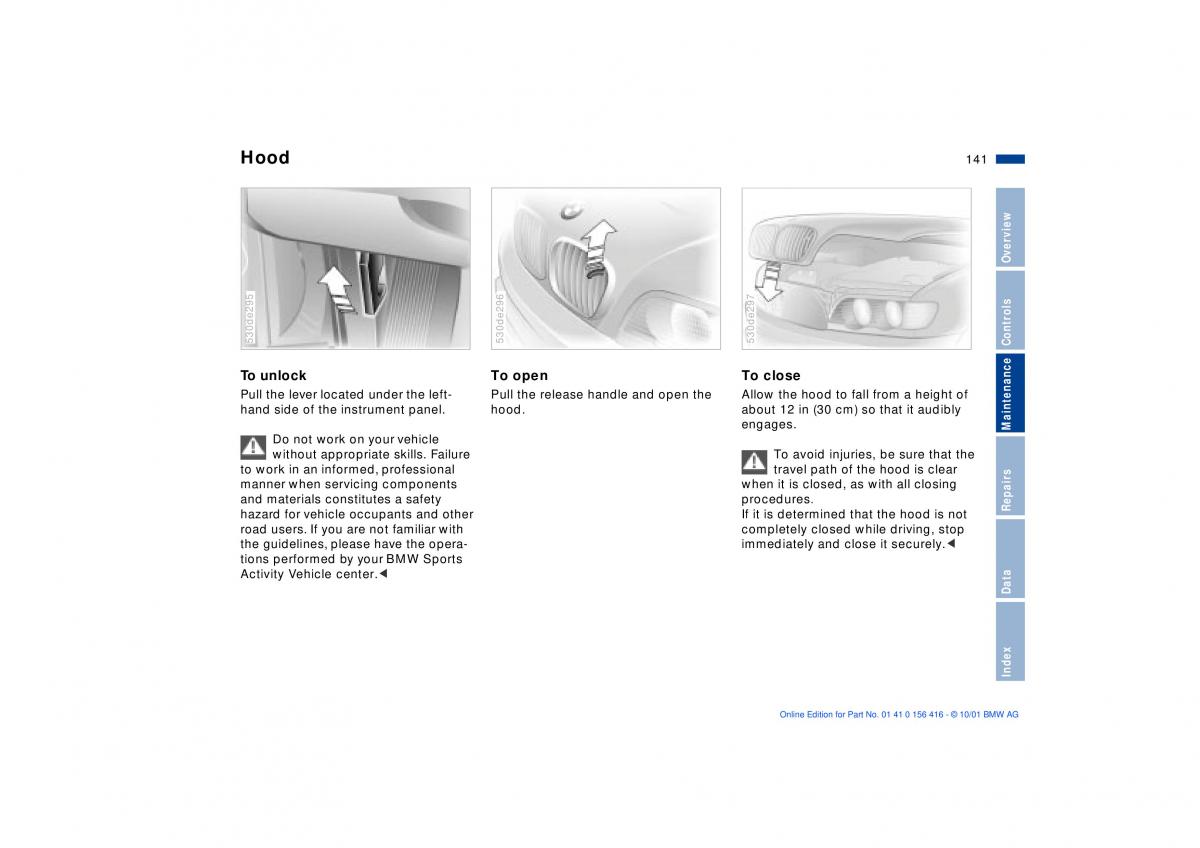 BMW X5 E53 owners manual / page 141