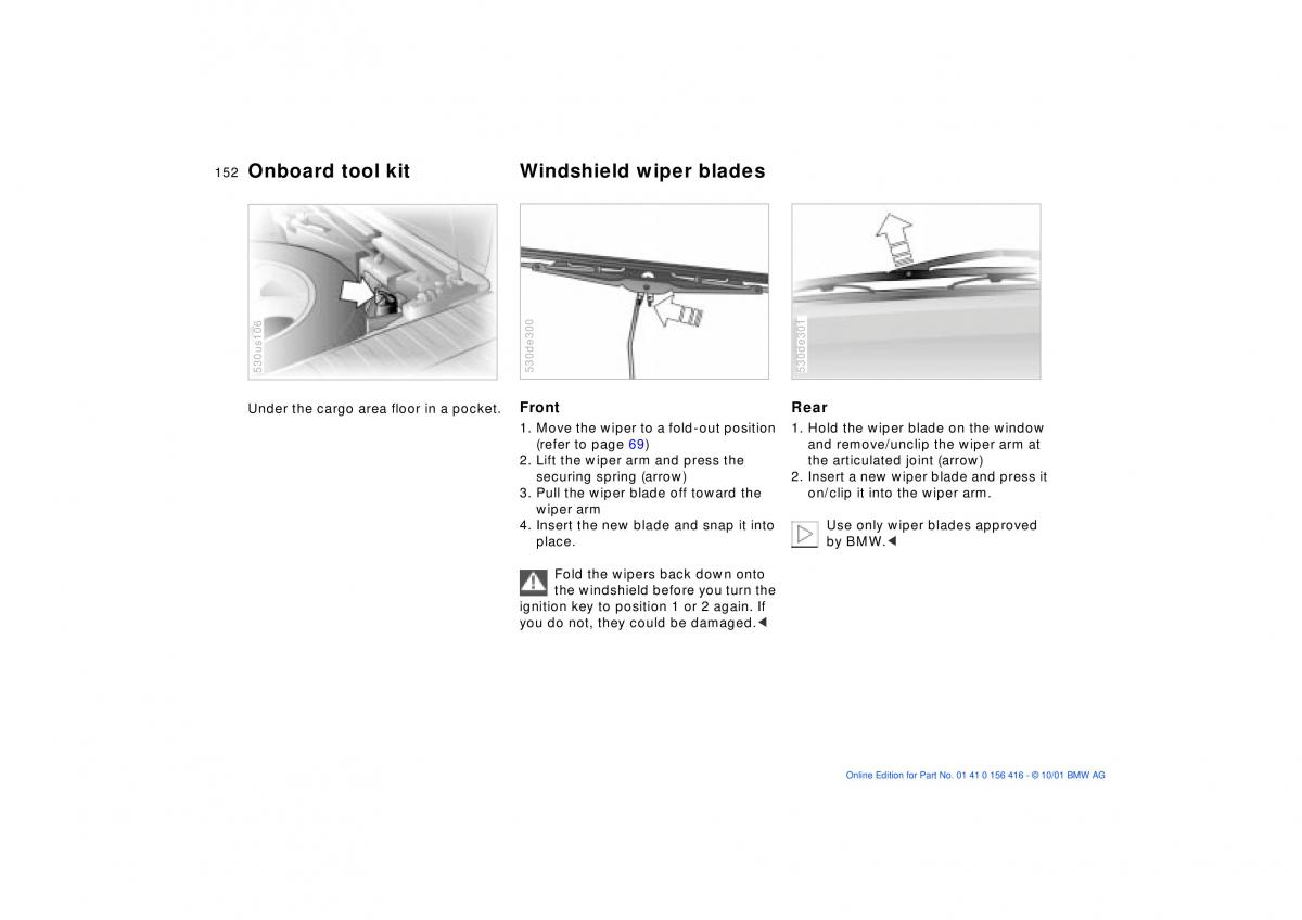 BMW X5 E53 owners manual / page 152