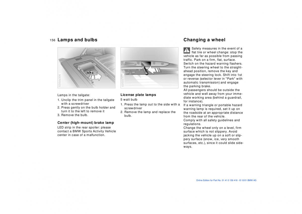 BMW X5 E53 owners manual / page 156