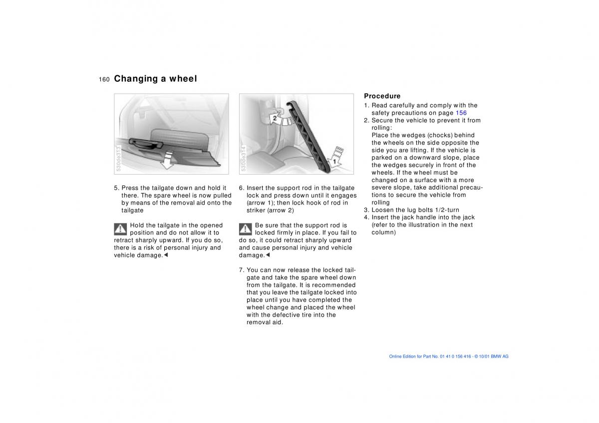 BMW X5 E53 owners manual / page 160