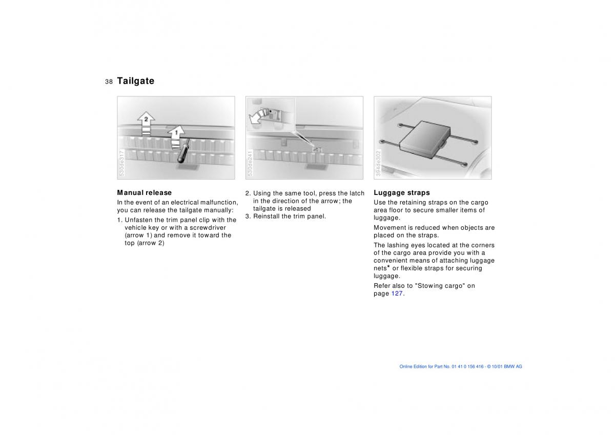 BMW X5 E53 owners manual / page 38