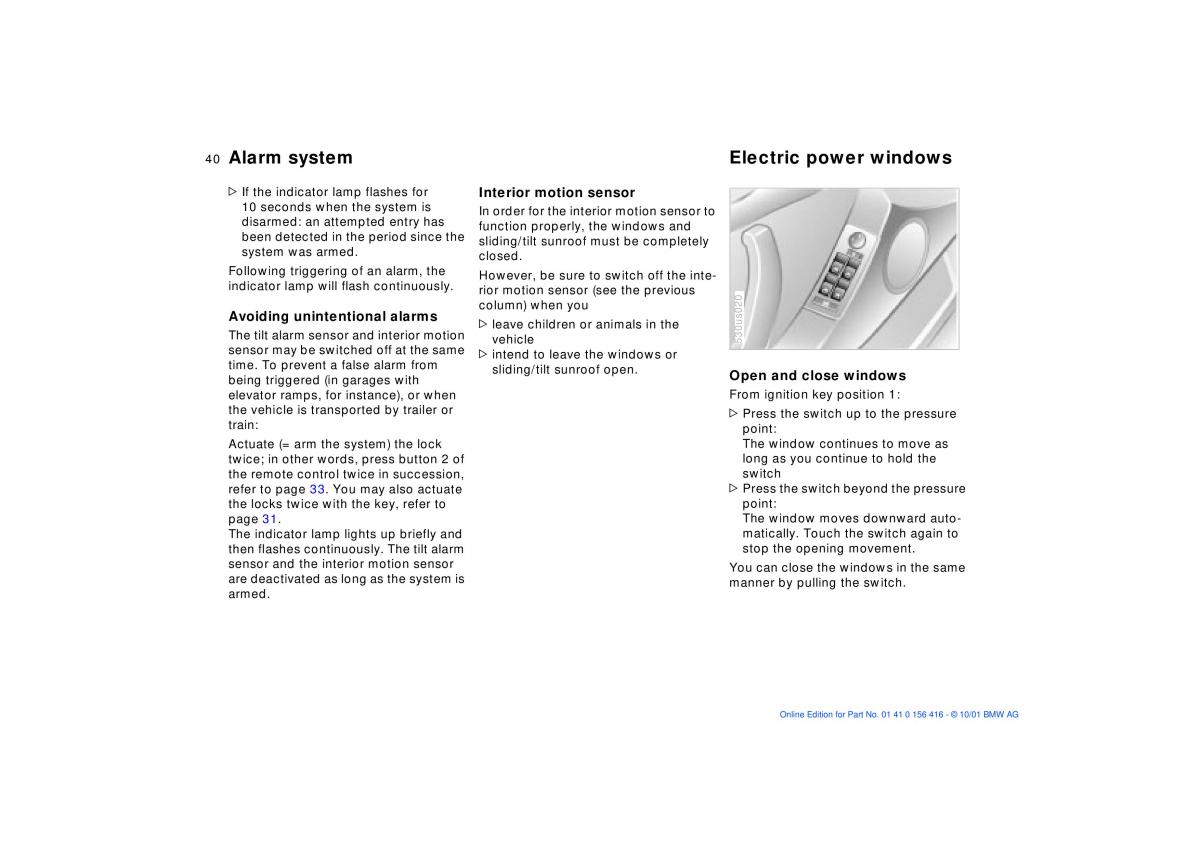 BMW X5 E53 owners manual / page 40