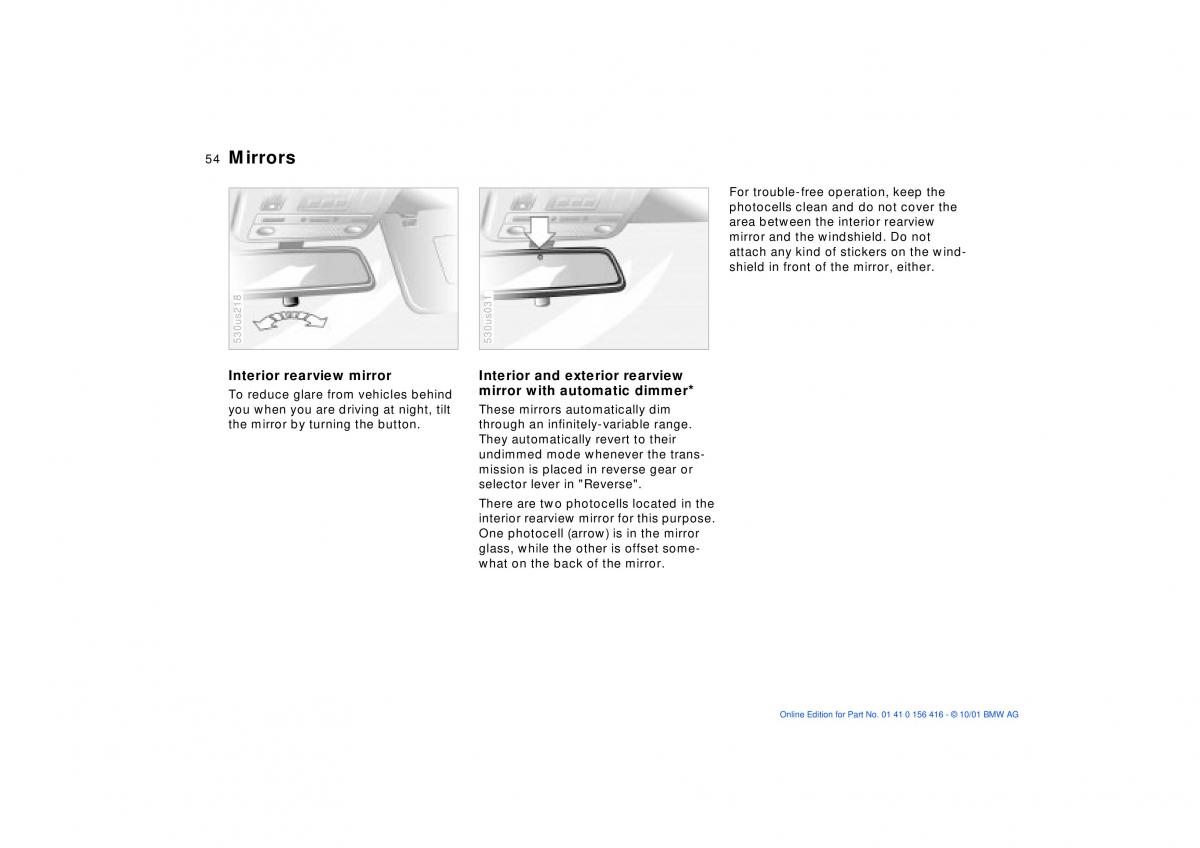 BMW X5 E53 owners manual / page 54