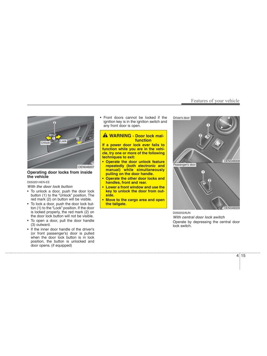 Hyundai ix55 Veracruz owners manual / page 97