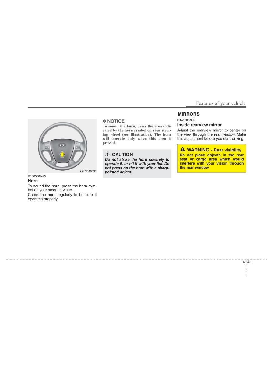 Hyundai ix55 Veracruz owners manual / page 123