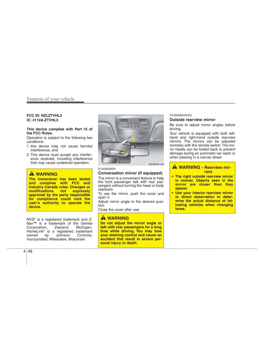 Hyundai ix55 Veracruz owners manual / page 130