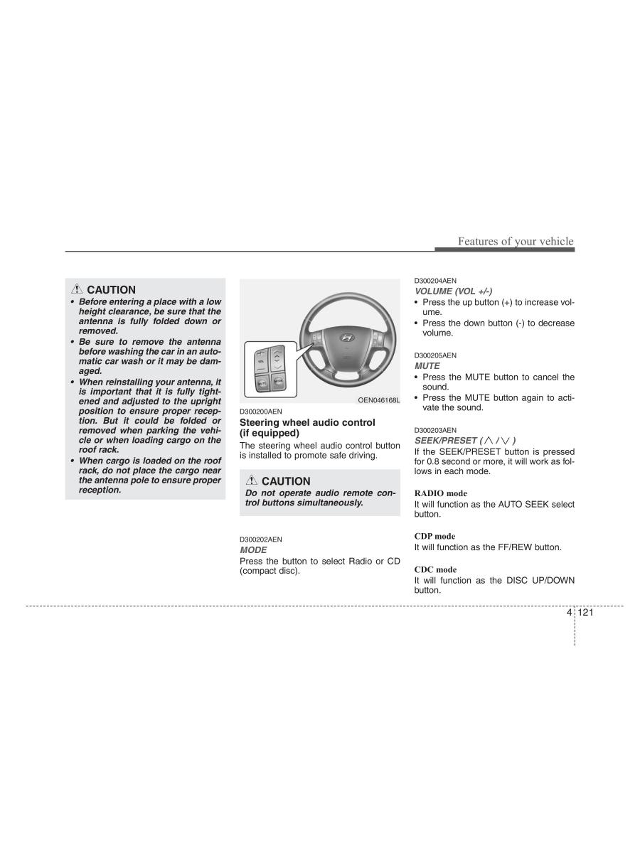 Hyundai ix55 Veracruz owners manual / page 203