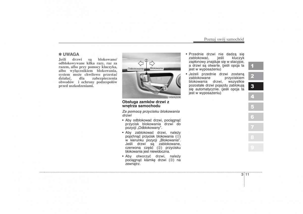 KIA Sportage II 2 instrukcja obslugi / page 22