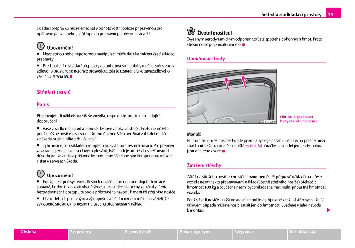 Skoda Superb I 1 navod k obsludze / page 76