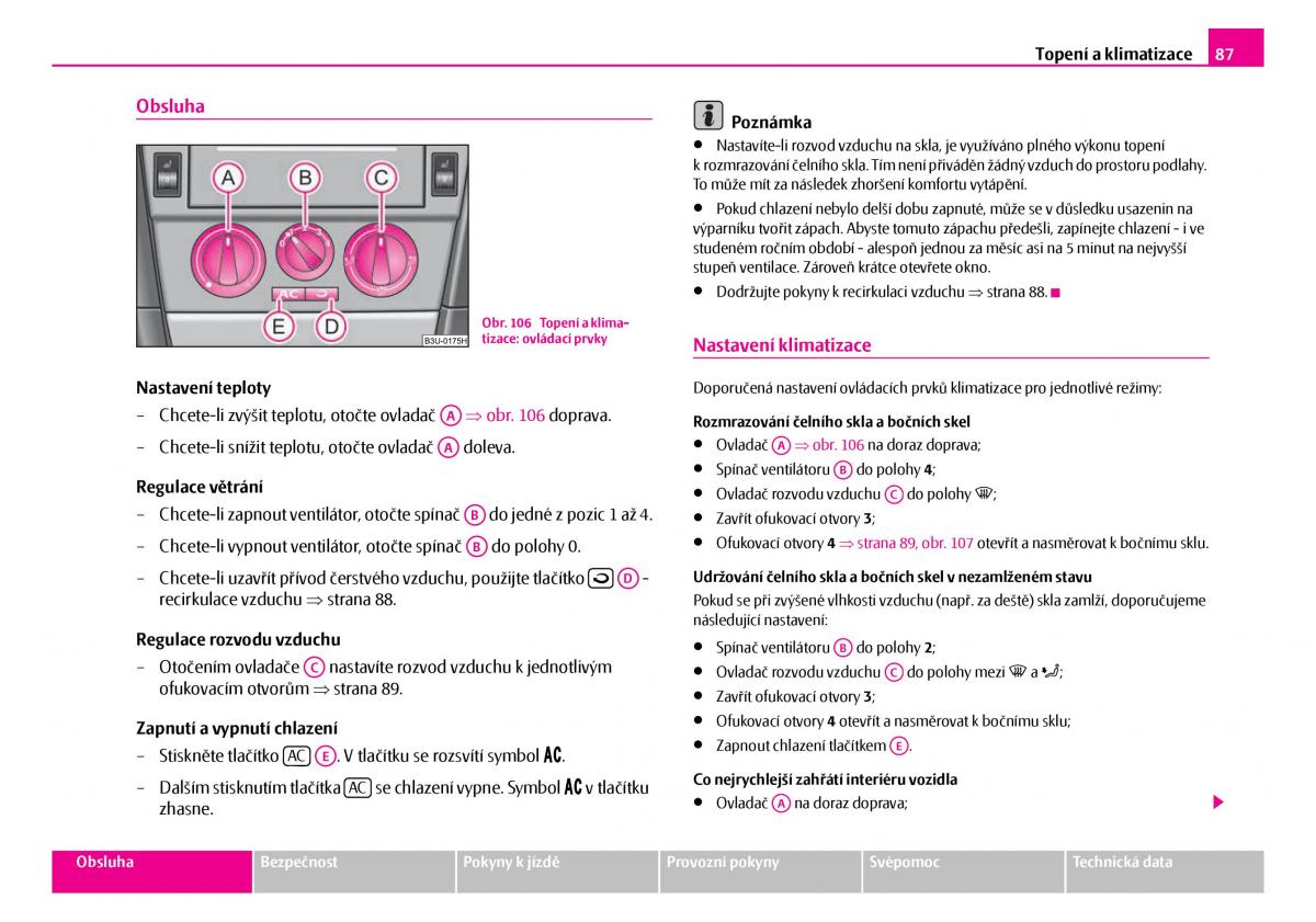 Skoda Superb I 1 navod k obsludze / page 88