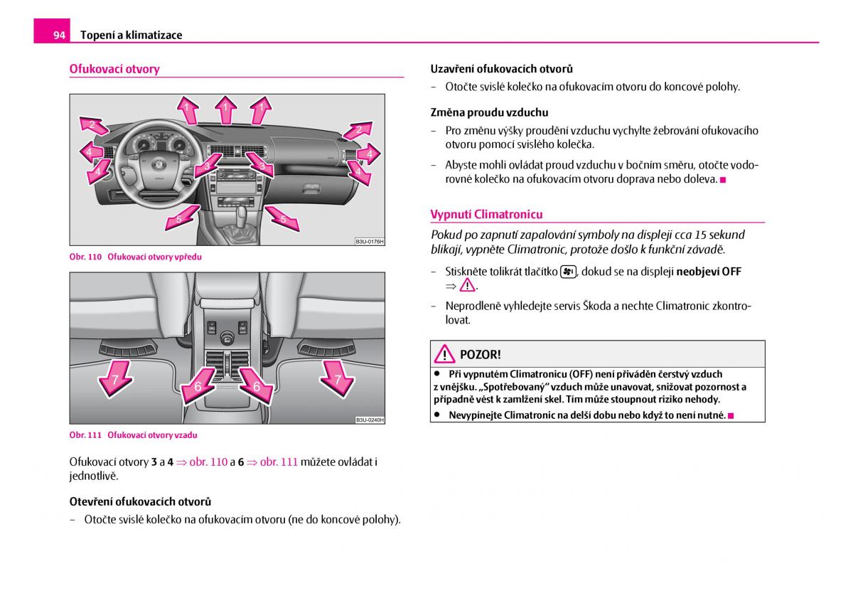 Skoda Superb I 1 navod k obsludze / page 95