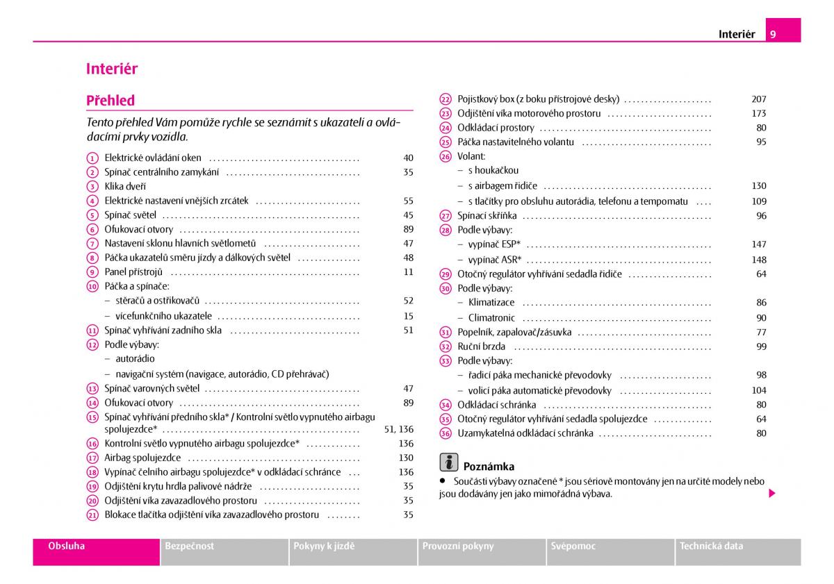 Skoda Superb I 1 navod k obsludze / page 10