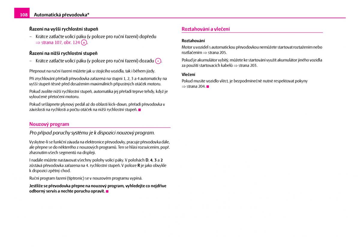 Skoda Superb I 1 navod k obsludze / page 109