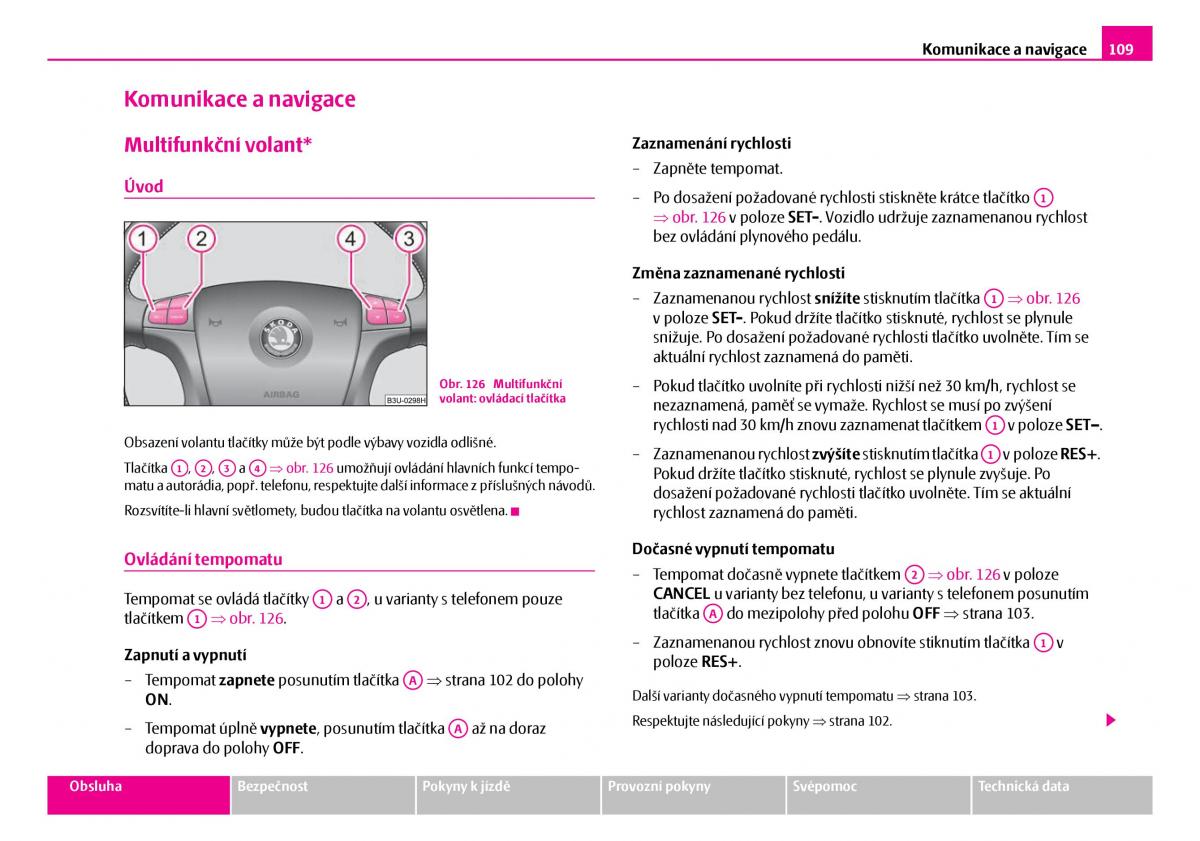 Skoda Superb I 1 navod k obsludze / page 110