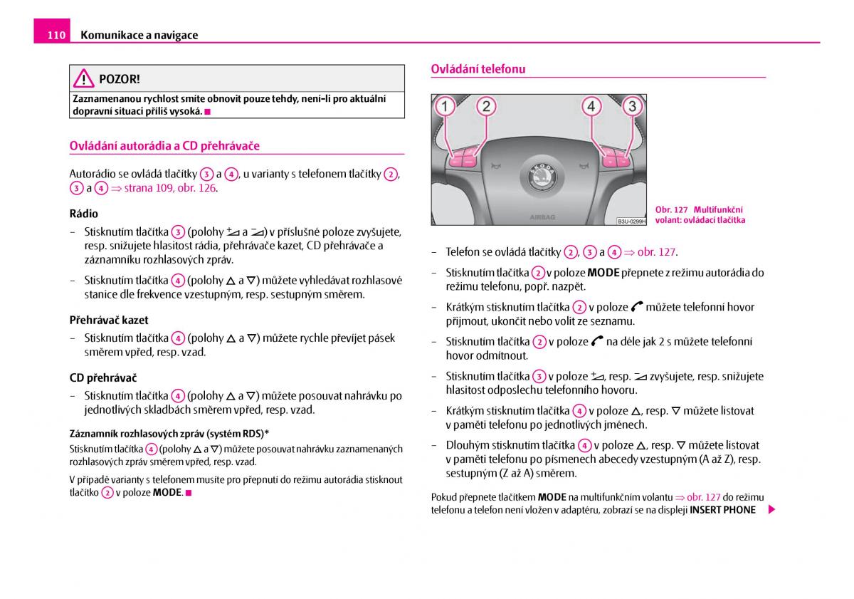 Skoda Superb I 1 navod k obsludze / page 111