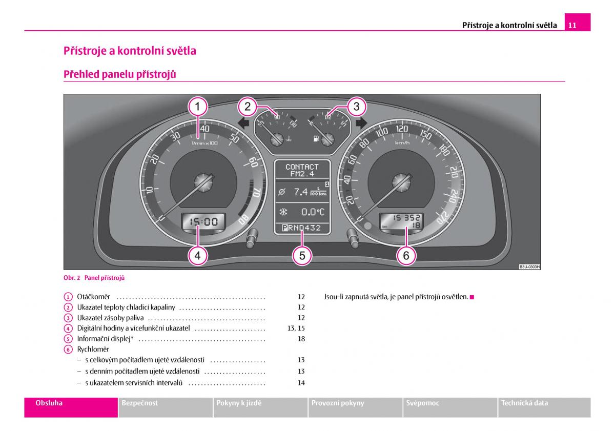 Skoda Superb I 1 navod k obsludze / page 12