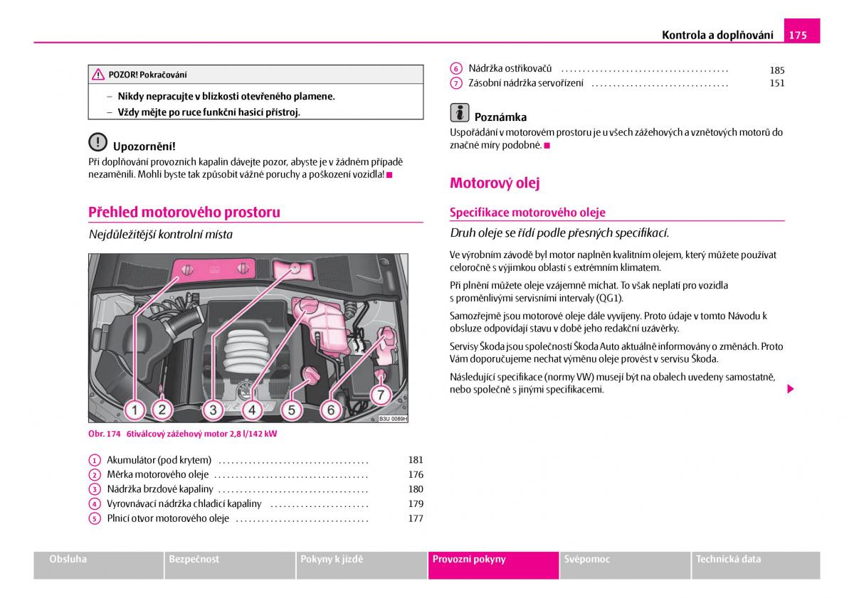 Skoda Superb I 1 navod k obsludze / page 176