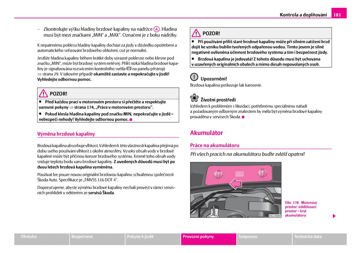 Skoda Superb I 1 navod k obsludze / page 182