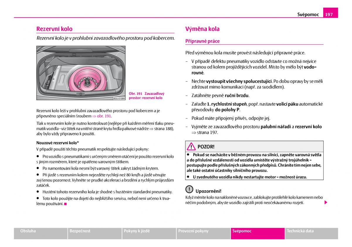 Skoda Superb I 1 navod k obsludze / page 198