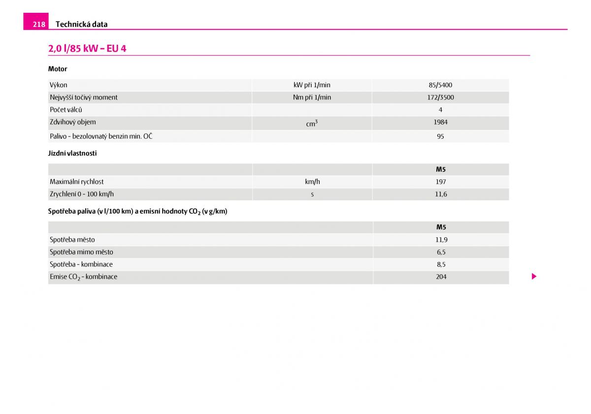 Skoda Superb I 1 navod k obsludze / page 219