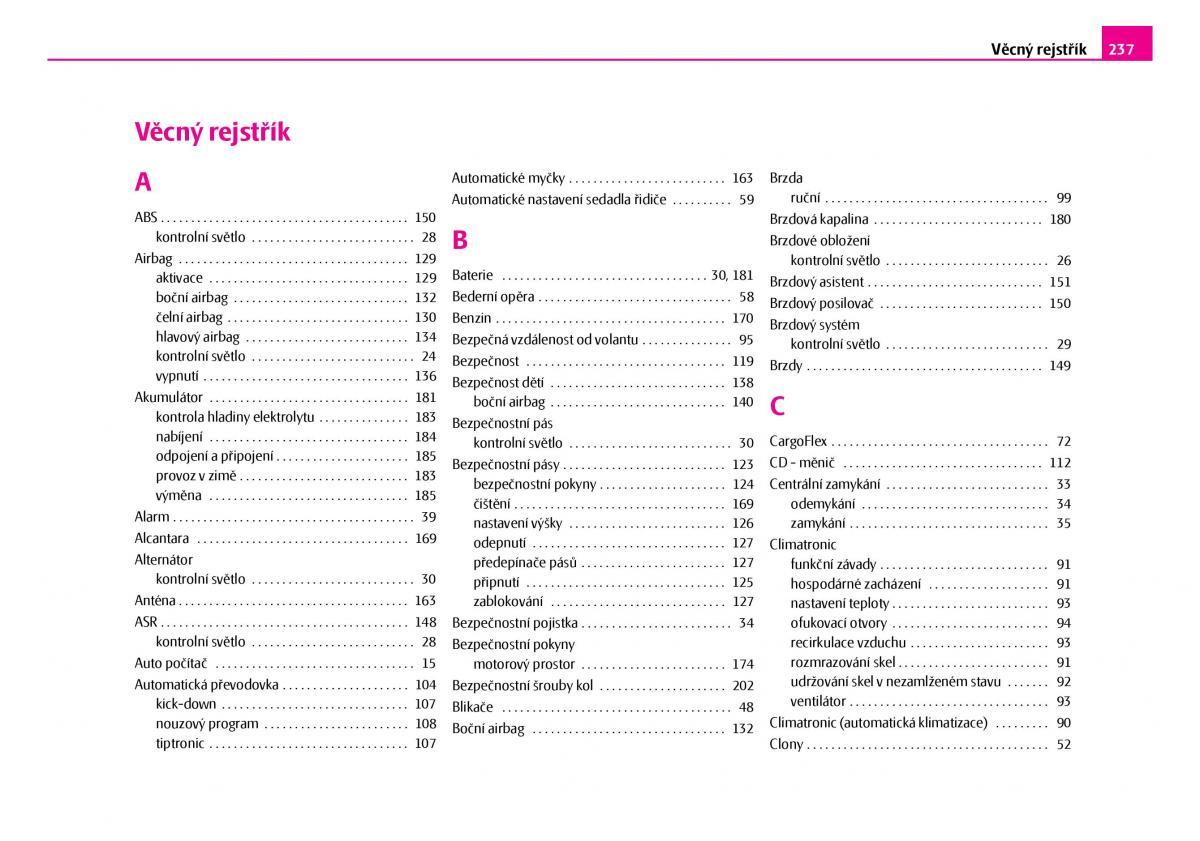 Skoda Superb I 1 navod k obsludze / page 238