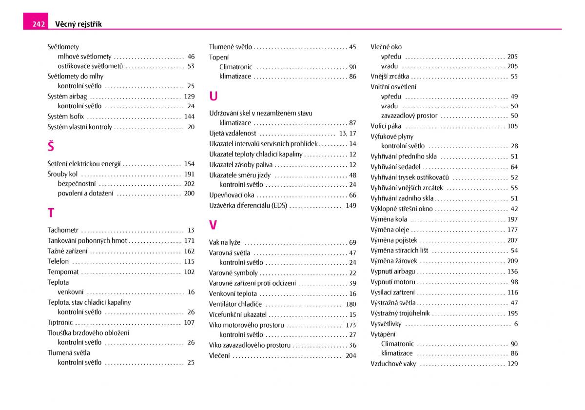 Skoda Superb I 1 navod k obsludze / page 243