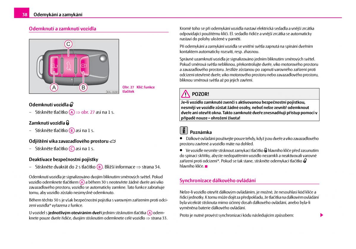 Skoda Superb I 1 navod k obsludze / page 39