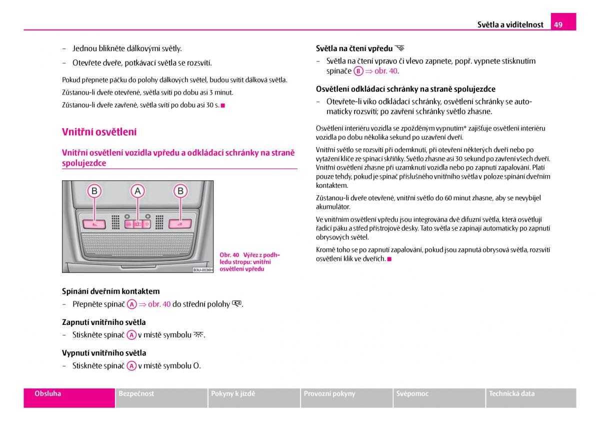 Skoda Superb I 1 navod k obsludze / page 50