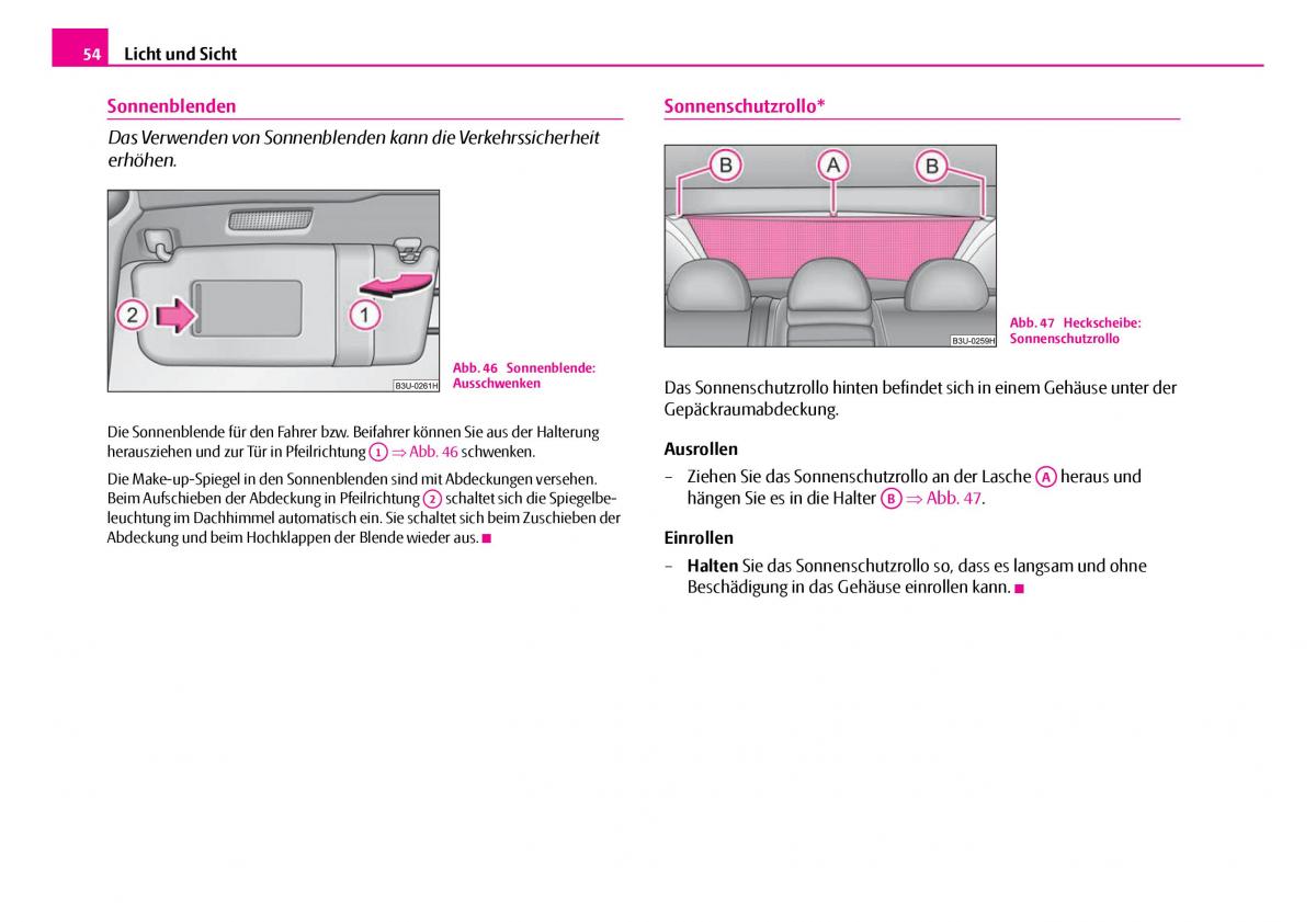 Skoda Superb I 1 Handbuch / page 55