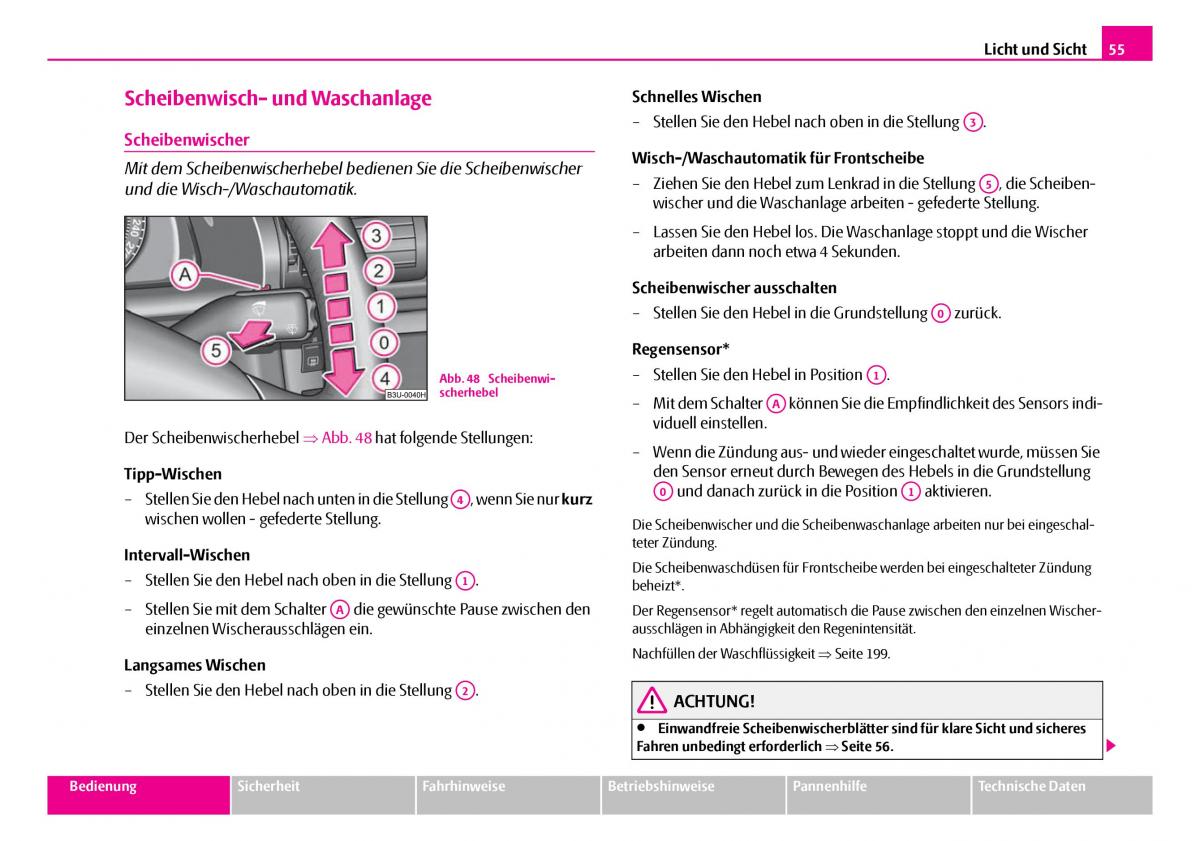 Skoda Superb I 1 Handbuch / page 56