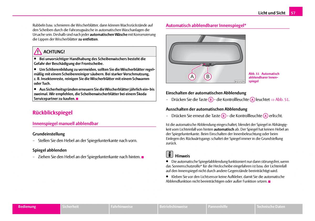 Skoda Superb I 1 Handbuch / page 58