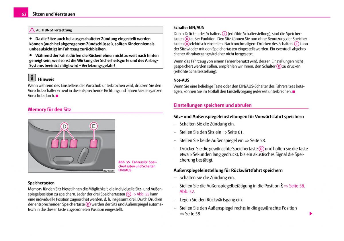 Skoda Superb I 1 Handbuch / page 63