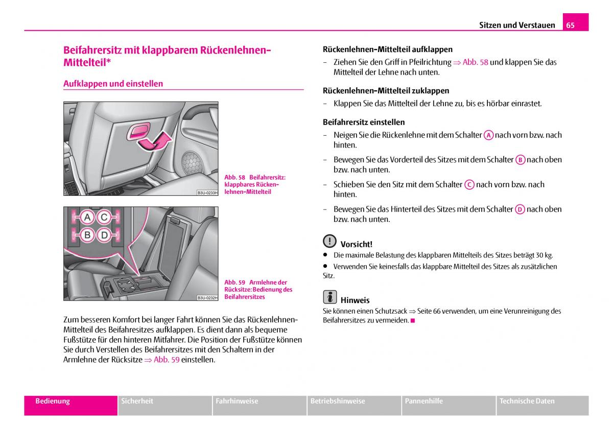 Skoda Superb I 1 Handbuch / page 66