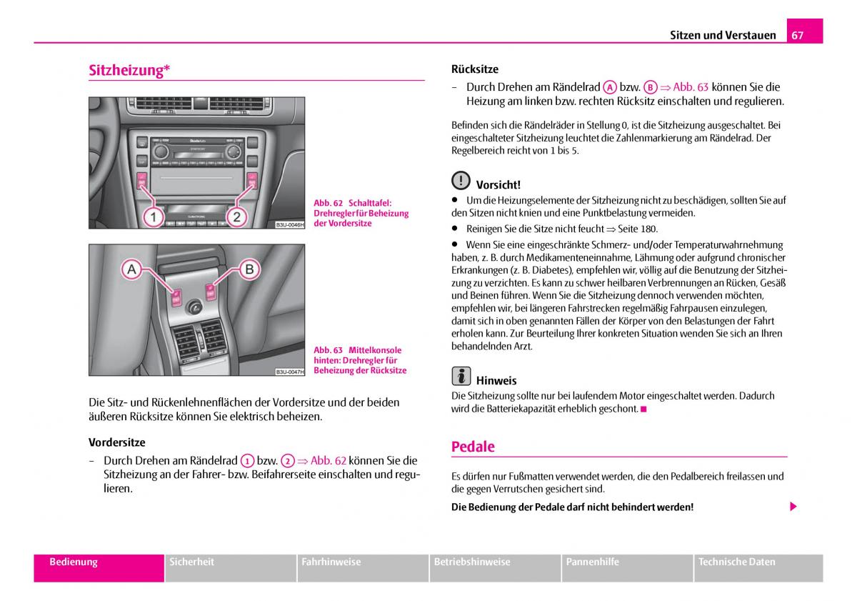 Skoda Superb I 1 Handbuch / page 68