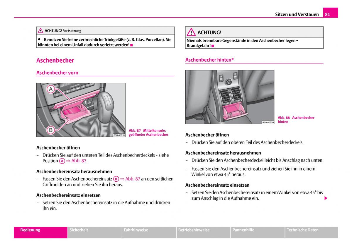 Skoda Superb I 1 Handbuch / page 82