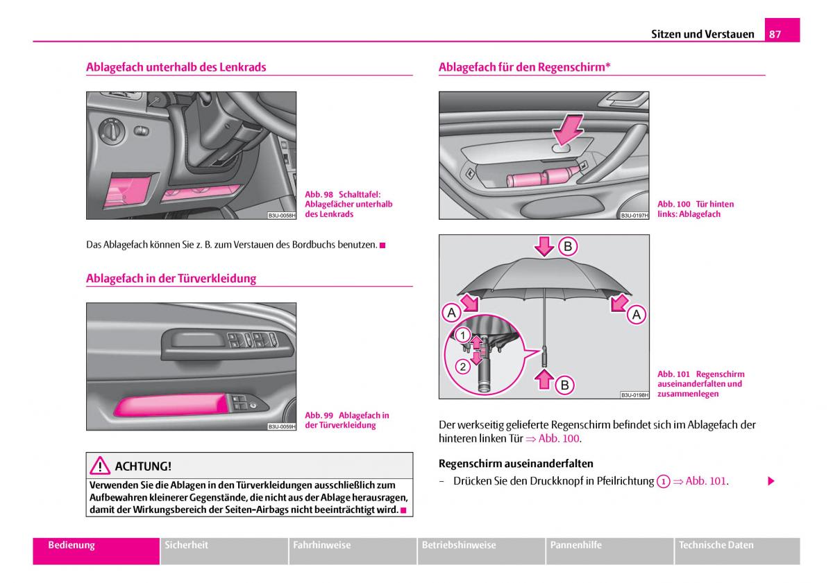 Skoda Superb I 1 Handbuch / page 88