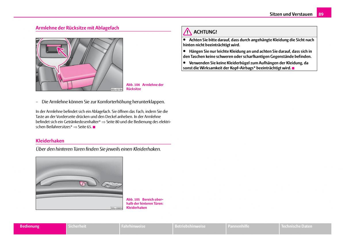 Skoda Superb I 1 Handbuch / page 90