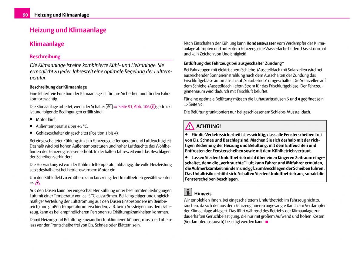 Skoda Superb I 1 Handbuch / page 91