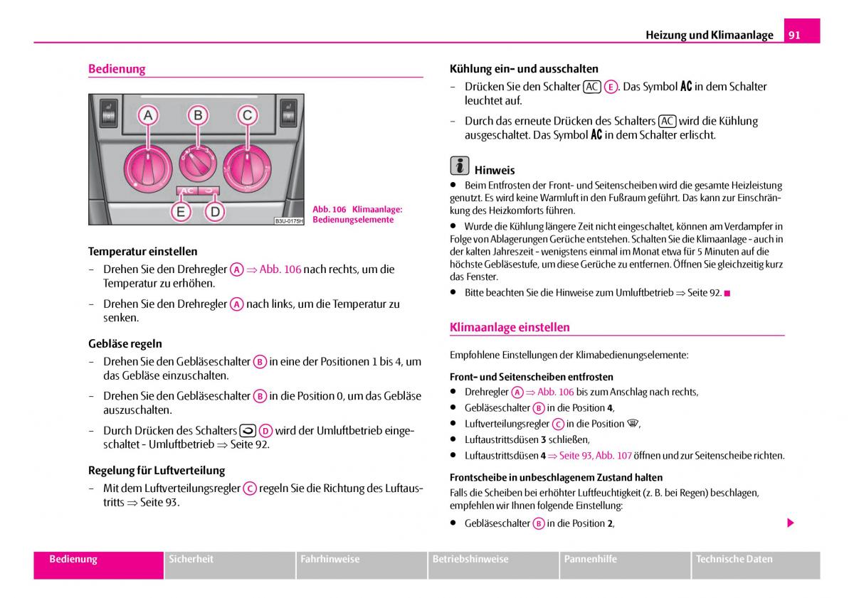 Skoda Superb I 1 Handbuch / page 92