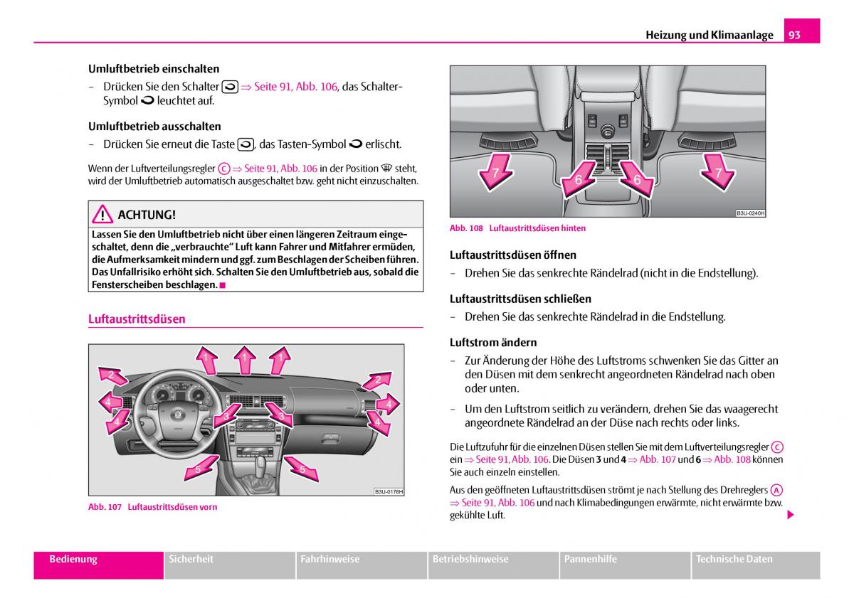 Skoda Superb I 1 Handbuch / page 94