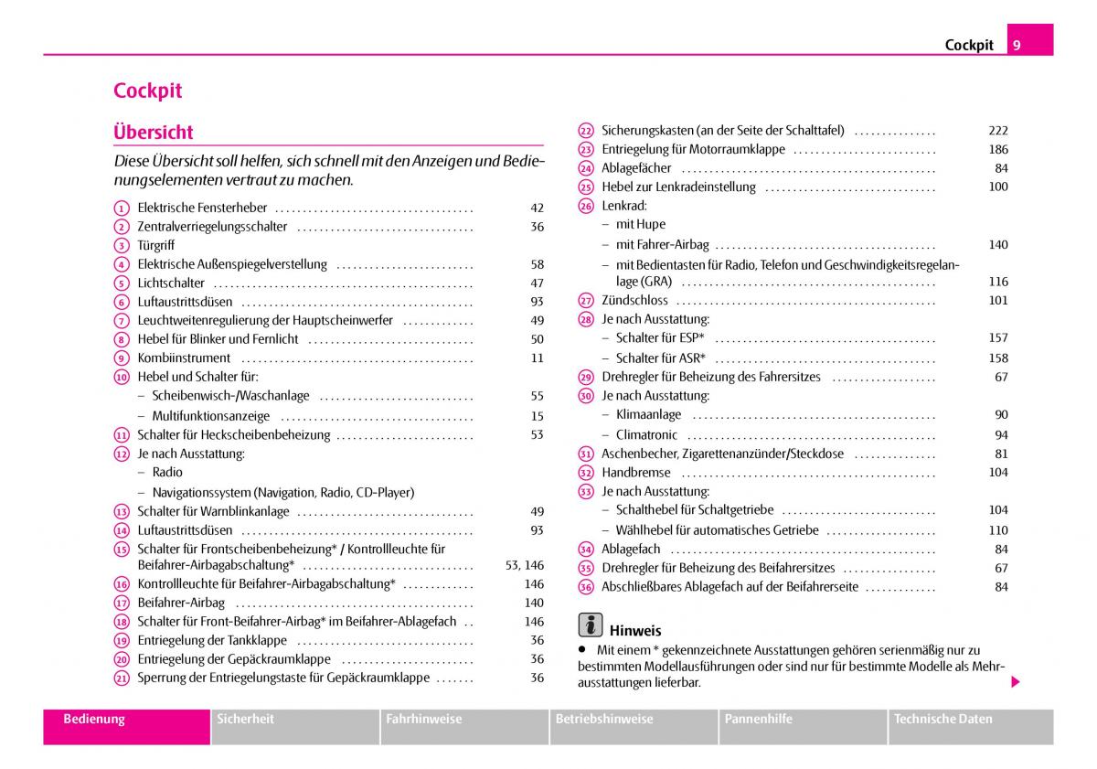 Skoda Superb I 1 Handbuch / page 10