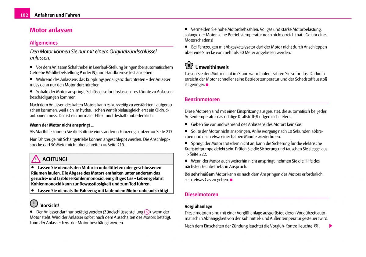 Skoda Superb I 1 Handbuch / page 103